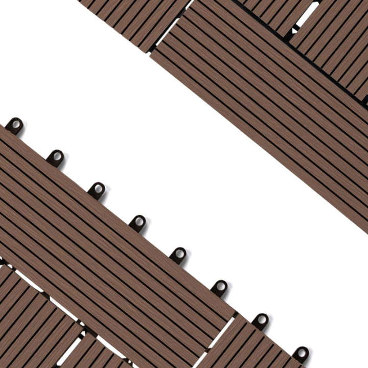 Set vast te klikken mozaïektegels voor buiten in taupe houtcomposiet 30x30cm - WODHY | ID Market