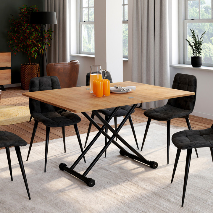 Couchtisch, der sich in einen industriellen Esstisch verwandeln lässt - URBANA | ID Market