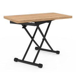 ID MARKET Table basse fixe relevable en table à manger rectangulaire