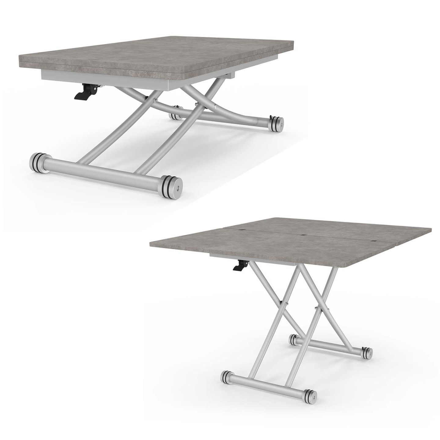 Table Basse Relevable Extensible En Table Manger Bois Effet B ton Et 