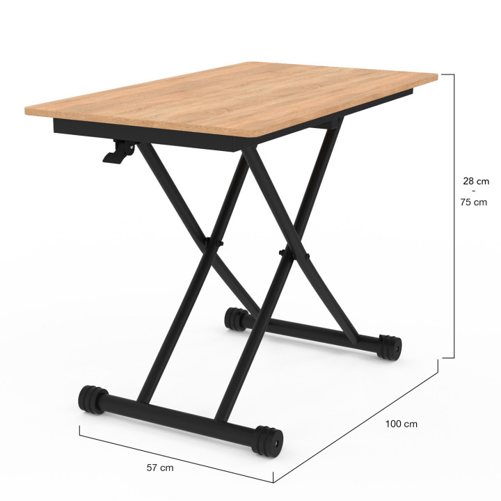 Table basse relevable en table à manger design industriel - URBANA | ID Market Table basse relevable en table à manger design industriel - URBANA | ID Market
