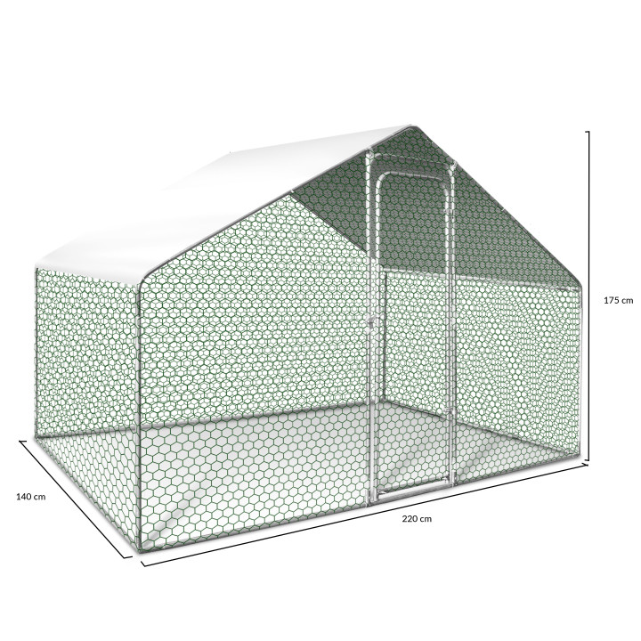 Goedkope kippenren 3 m² - ideaal voor kippen | ID Market
