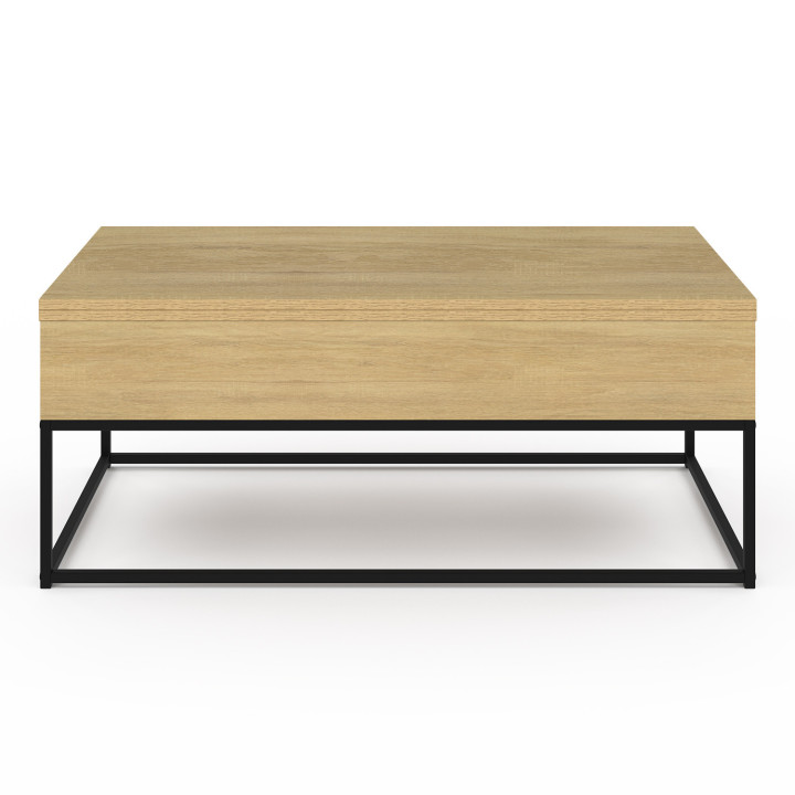 Table basse relevable industrielle rectangulaire convertible en table à manger - DETROIT | ID Market