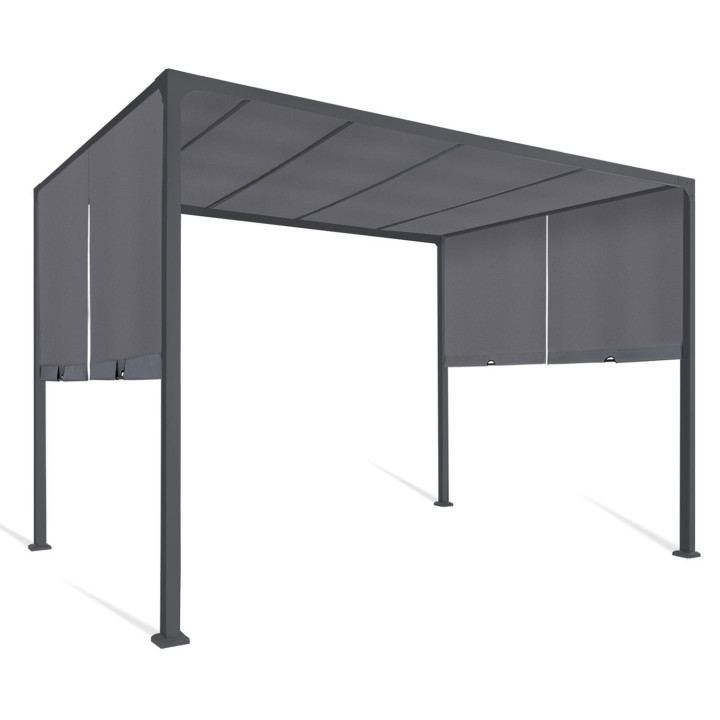 Pérgola corredera barata 2 caras 3x3 M gris antracita | ID Market