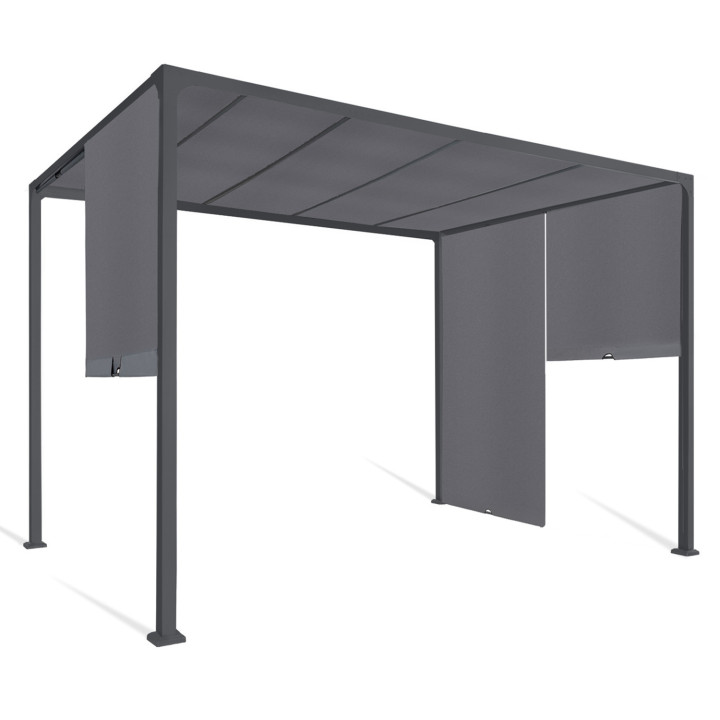 Goedkope 2-zijdige schuifpergola 3x3 M antracietgrijs | ID Market