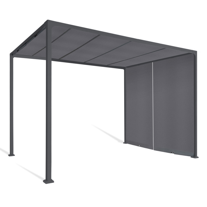 Goedkope 2-zijdige schuifpergola 3x3 M antracietgrijs | ID Market