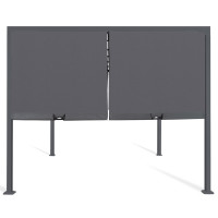 Pergola Scorrevole IDMarket 3x6 M - Gazebo Da Giardino Con Tela Tortora, Struttura Acciaio - Foto 10