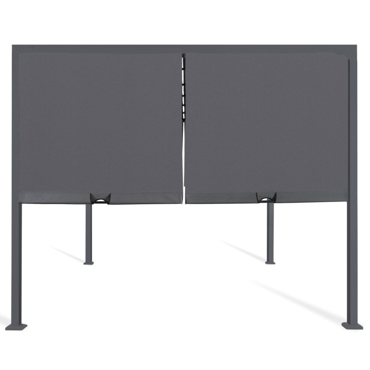Goedkope 2-zijdige schuifpergola 3x3 M antracietgrijs | ID Market