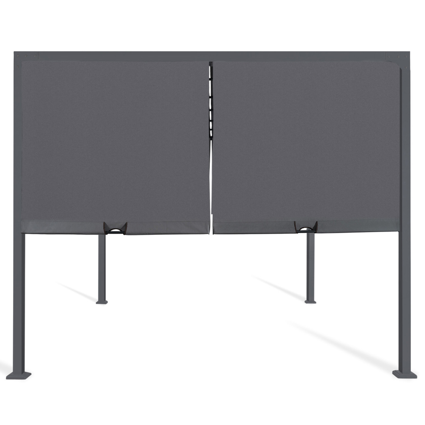 IDMarket Pergola Sonderedition 3x3 M – Mit Einziehbarer Dachplane & 4 Jalousien, Anthrazitgrau
