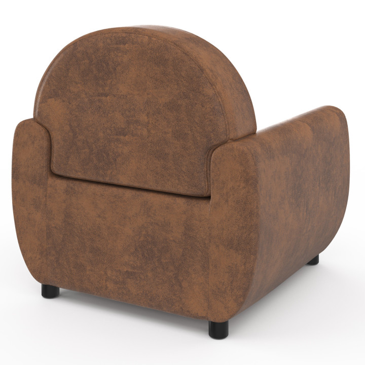 Fauteuil club vintage marron foncé effet vieilli pas cher - GASTON | ID Market