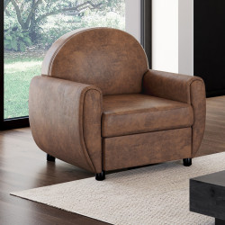 Günstige Vintage-Clubsessel dunkelbraun mit Antik-Effekt - GASTON | ID Market