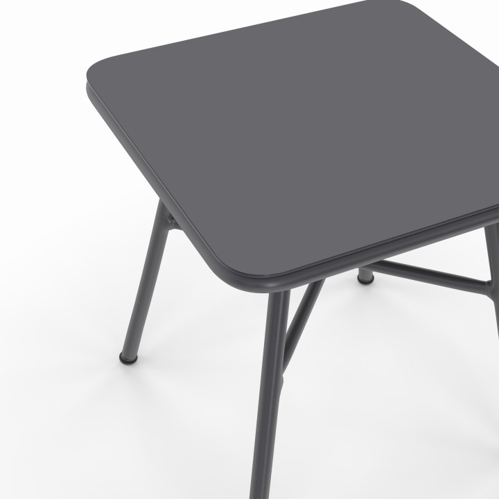 Set di mobili da giardino bassi a 2 posti in metallo grigio con corde in rattan scuro - ARIZONA | ID Market