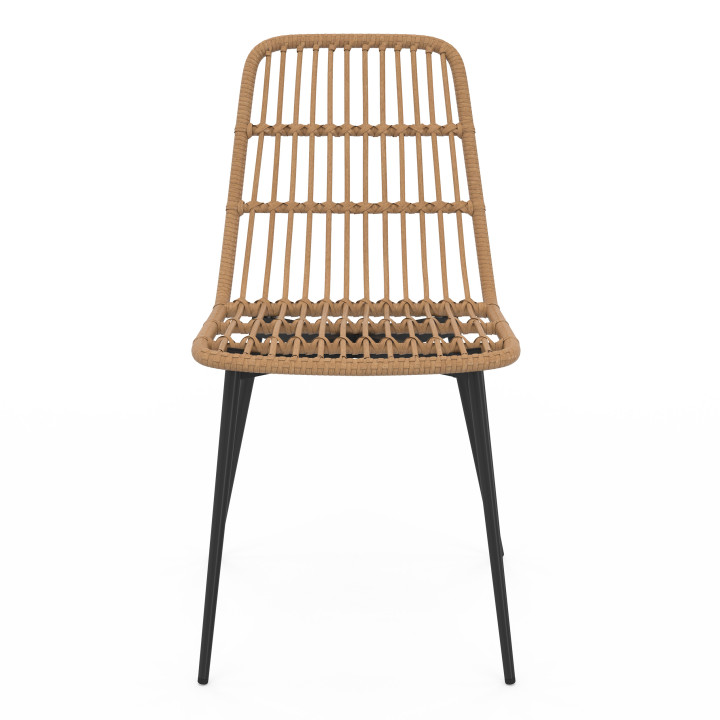 Set van 4 metalen en rotan tuinstoelen - SUMMER | ID Market
