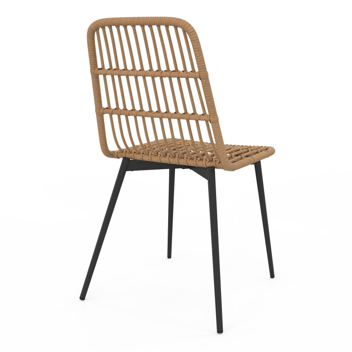 Set van 4 metalen en rotan tuinstoelen - SUMMER | ID Market