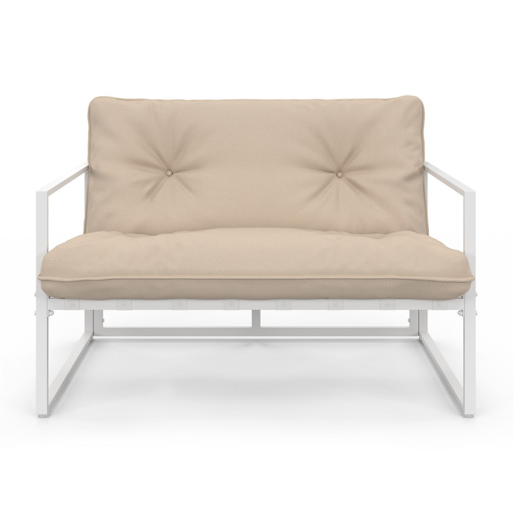 Salon de jardin bas acier blanc 4 places - NAIROBI | ID Market