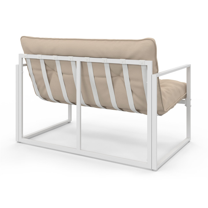 Juego bajo de muebles de jardín de acero blanco para 4 personas - NAIROBI | ID Market