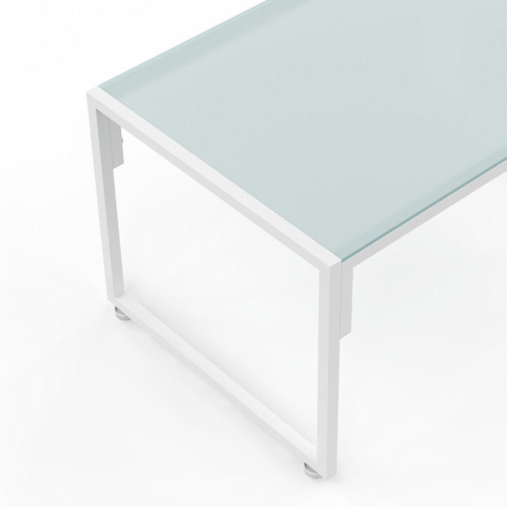 Juego bajo de muebles de jardín de acero blanco para 4 personas - NAIROBI | ID Market