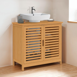 Meuble sous lavabo en bambou pour salle de bain | ID Market