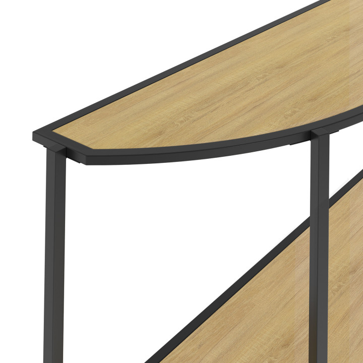 Consola de media luna con 1 estante de estilo industrial - DETROIT | ID Market