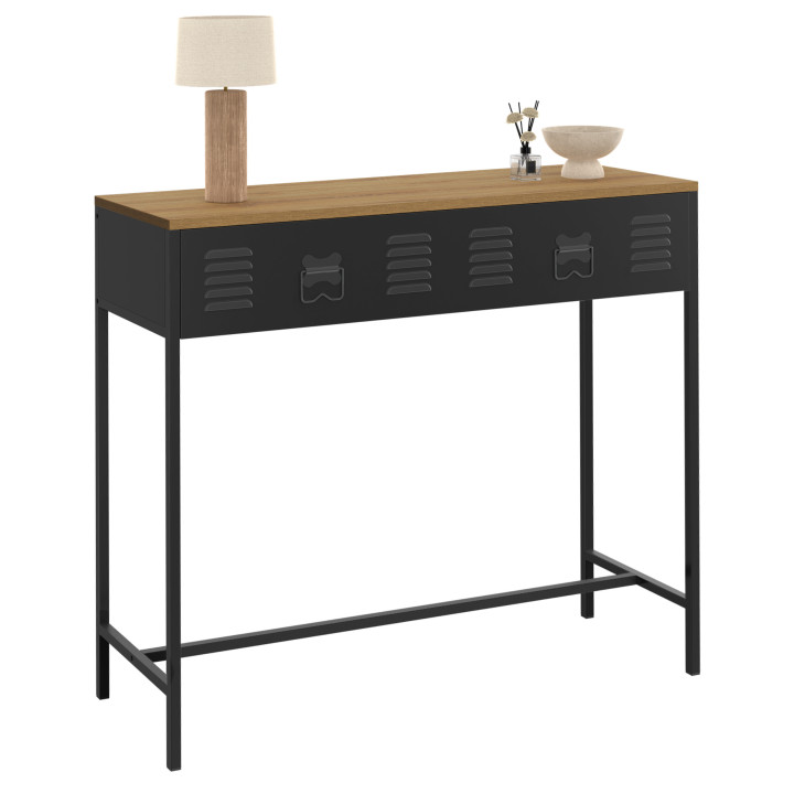 Industriële console 1 lade hout en metaal - ESTER | ID Market