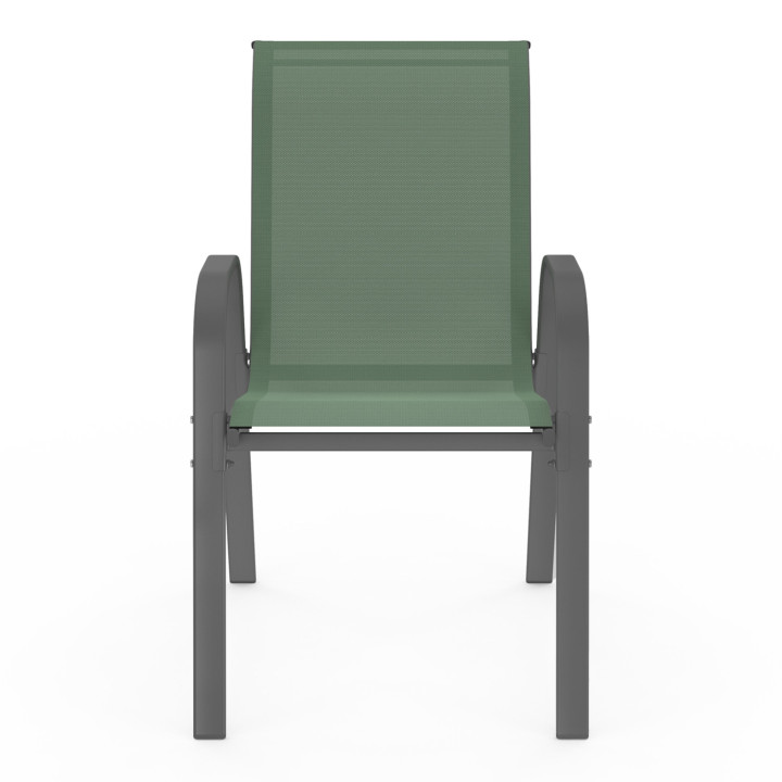 Metalen en textilene tuinstoelen olijfgroen - LYMA | ID Market