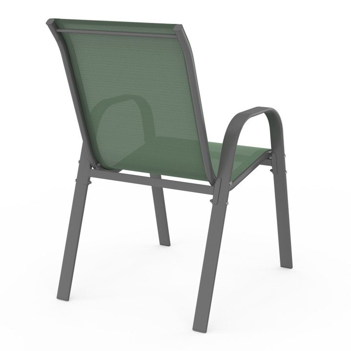 Metalen en textilene tuinstoelen olijfgroen - LYMA | ID Market