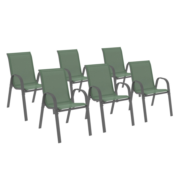 Metalen en textilene tuinstoelen olijfgroen - LYMA | ID Market