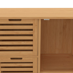 Adoorniequea Ciseaux de tiroir de rangement en bambou pour bureau, salle de bain, blanc, trois couches