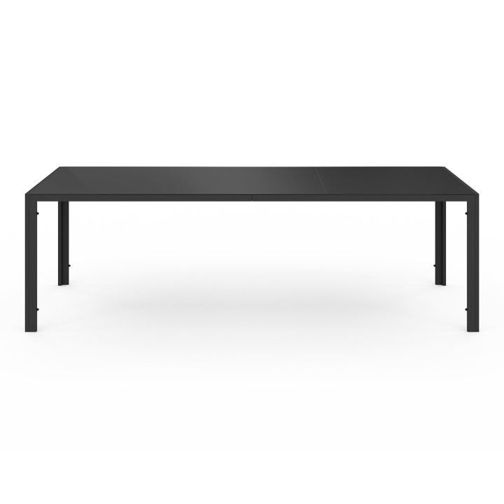 Conjunto de mesa y sillas de jardín negras de 240cm y 10 sillas apilables - MADRID | ID Market