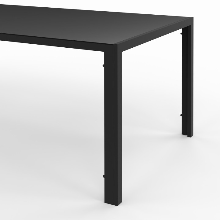 Conjunto de mesa y sillas de jardín negras de 240cm y 10 sillas apilables - MADRID | ID Market