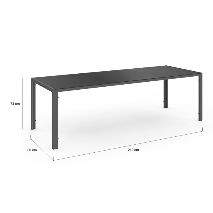 Ensemble table et chaises de jardin bleu canard 240cm et 10 chaises empilables - MADRID | ID Market