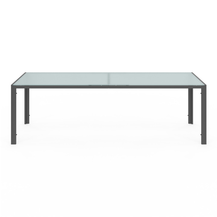 Set van 240cm houtskoolgrijze tuintafel en stoelen en 10 stapelstoelen - MADRID | ID Market