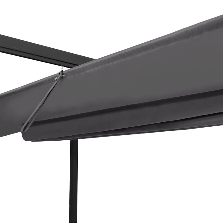 Intrekbare pergola met 6 poten 3x6 M kleur antracietgrijs goedkoop | ID Market
