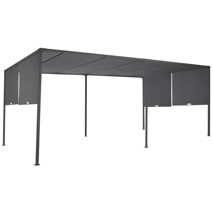 Schuifpergola 3x6m in antracietgrijze stof | ID Market