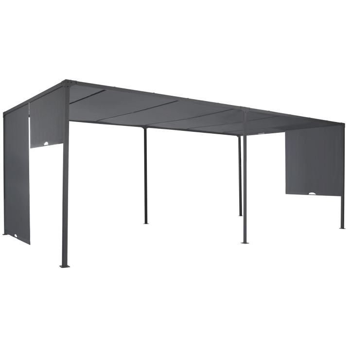 Schuifpergola 3x6m in antracietgrijze stof | ID Market