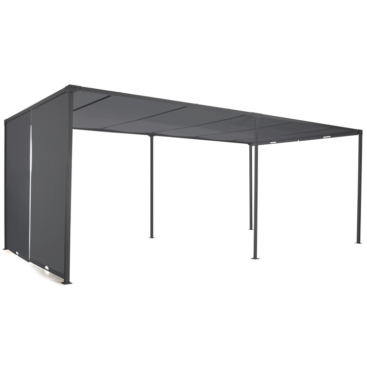 Schuifpergola 3x6m in antracietgrijze stof | ID Market