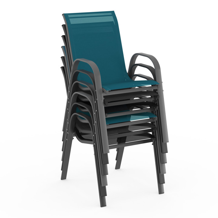 Ensemble table et chaises de jardin mix color 240cm et 10 chaises empilables - MADRID | ID Market