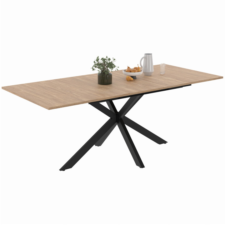 Uitschuifbare eettafel 6-10 personen, hout en zwart | ID Market