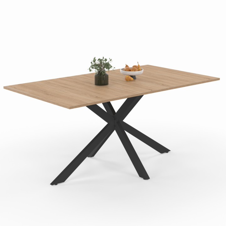 Uitschuifbare eettafel 6-10 personen, hout en zwart | ID Market