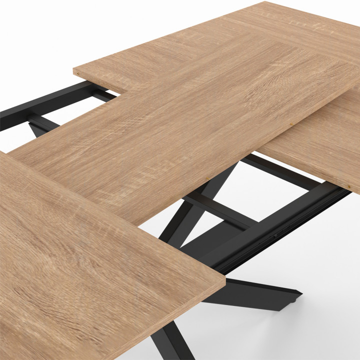 Uitschuifbare eettafel 6-10 personen, hout en zwart | ID Market