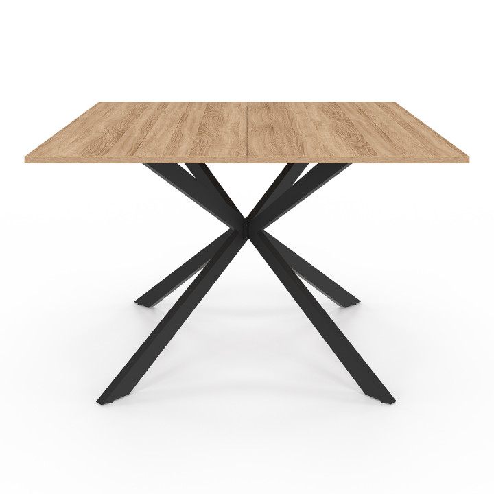 Quadratischer Esstisch für 8 Personen aus Holz und Schwarz mit Spinnenfuß - ALIX | ID Market