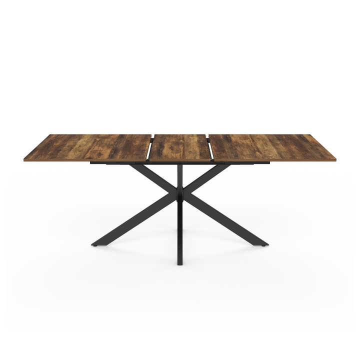 Mesa de comedor rectangular extensible para 6-10 personas, de madera oscura - ALIX