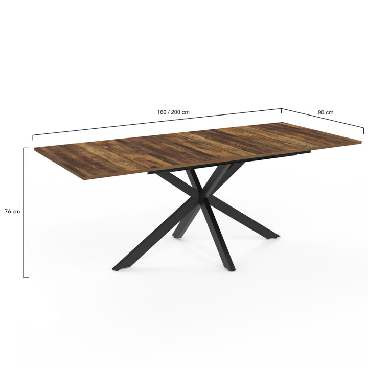 Rechthoekige eettafel met uitschuifbare opbergruimte 6-10 personen donker hout - ALIX | ID Market
