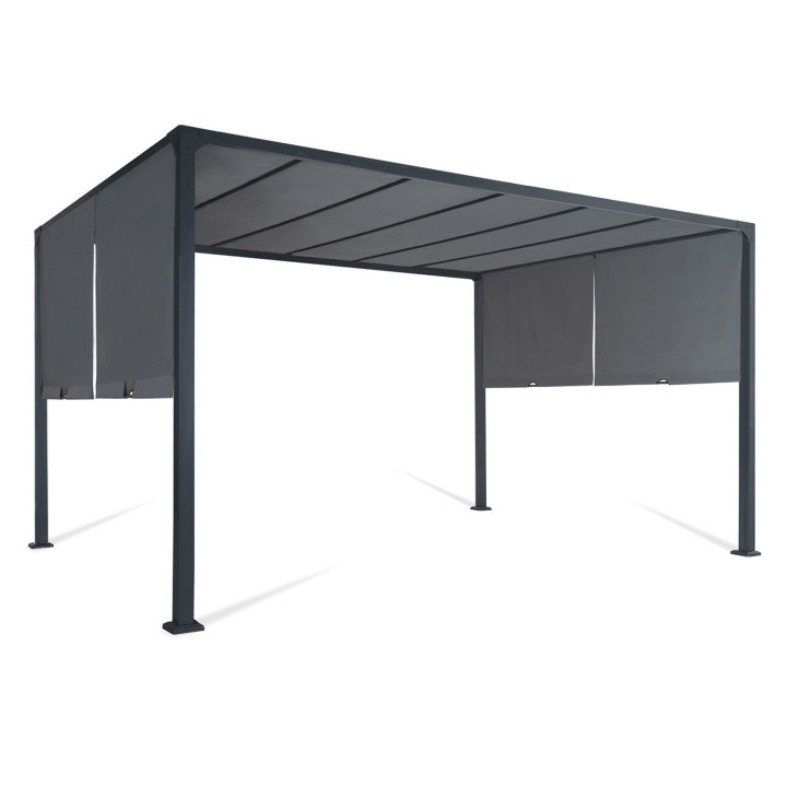 Goedkope pergola met grijze schuifafdekking 3x4m | ID Market