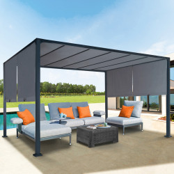 14274 - Pergola scorrevole in metallo grigio A buon mercato pergola scorrevole in metallo grigio 3x4m | ID Market