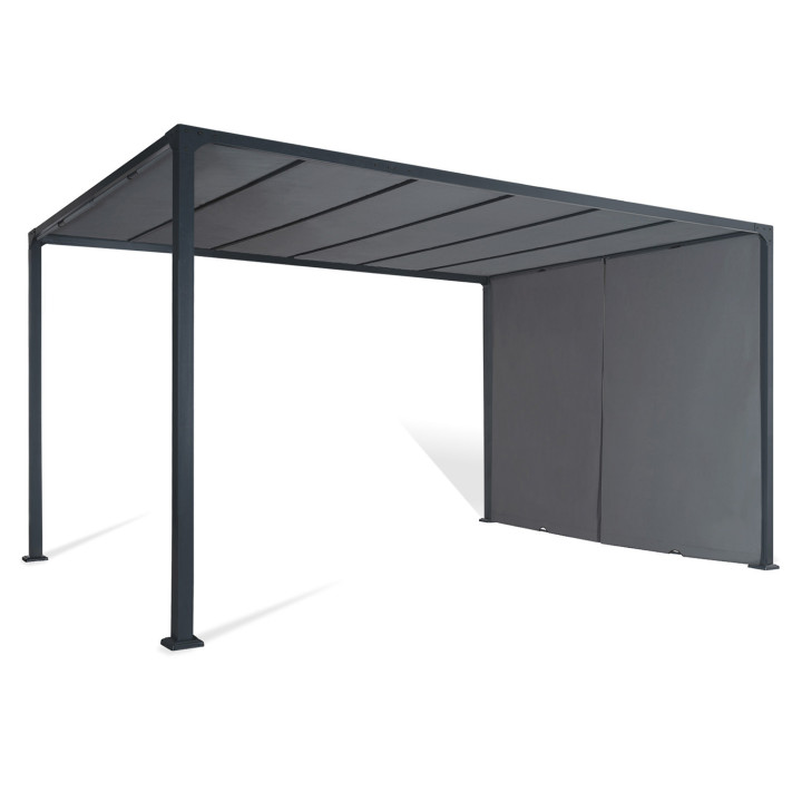 Goedkope pergola met grijze schuifafdekking 3x4m | ID Market