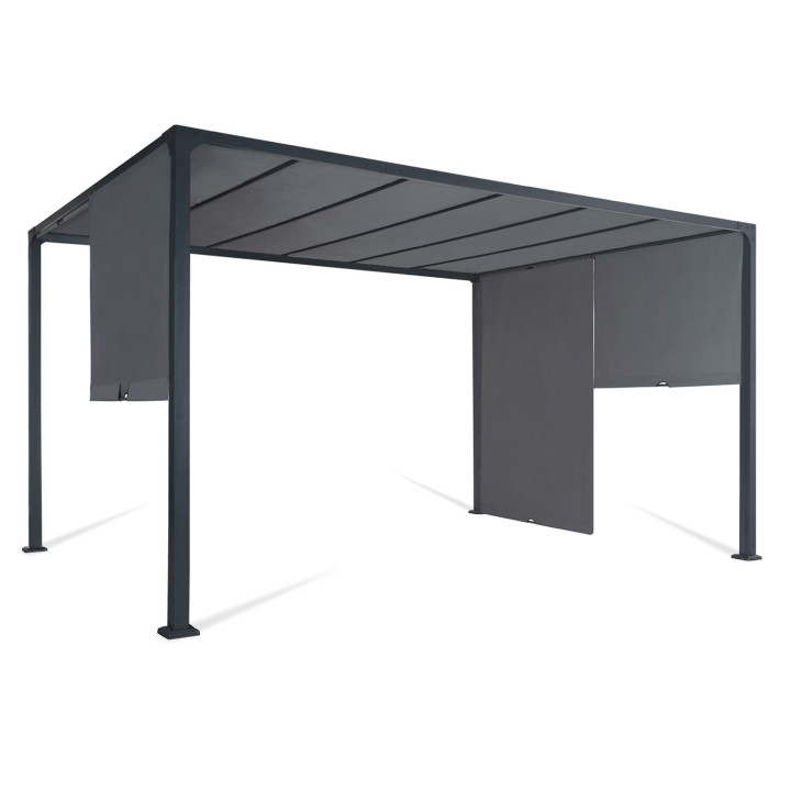 Goedkope pergola met grijze schuifafdekking 3x4m | ID Market