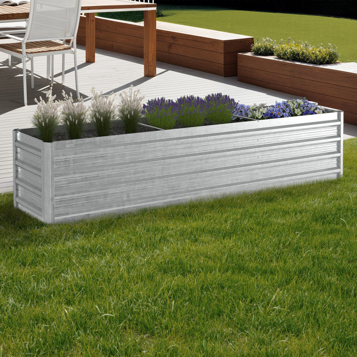 Jardinière lit surélevé en métal châssis rectangulaire 240 x 40 x 45 cm | ID Market Jardinière lit surélevé en métal châssis rectangulaire 240 x 40 x 45 cm | ID Market