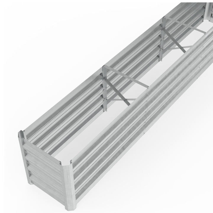 Metalen verhoogde plantenbak rechthoekig frame 240 x 40 x 45 cm | ID Market