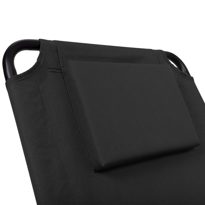 2 sillas de playa negras plegables con respaldo reclinable |ID Market